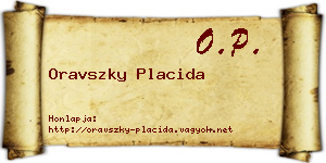 Oravszky Placida névjegykártya